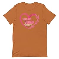 Support Squad for Breast Cancer Awareness Cool Butterfly Heart Tee with 2XL 3XL 4XL