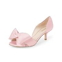XYD Women Low Heel D'Orsay Pumps Peep Toe Slip On Dress Evening Sandals Shoes with Bowknot