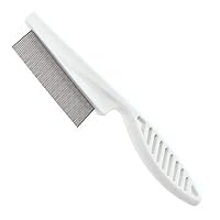 Pet Grooming Tool Extra Fine Toothed Flea Comb Cat/Dog Stainless Steel Brush Comb -White