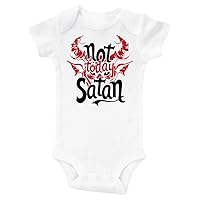 Funny Onesie, NOT TODAY SATAN, Silly, Motivational, Devil, Meme, Baby Onesie, Unisex Baby Clothes, Kids Outfit, Romper