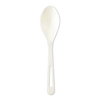 World Centric PLA Cutlery Corn Starch Spoon, 1000 count, Cream White