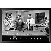 buyartforless Work Framed The Rat Pack Playing Pool Photograph 36x24 Music Art Print Poster, Black & White