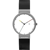 Jacob Jensen 32020797 Men's Watch Analogue Quartz One Size Black, Strap.