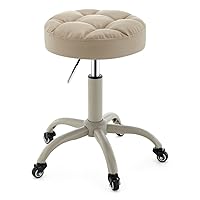 Stools,Leather Rolling Stool on Wheels, Height Adjustable Beauty Stool with Comfortable Seat, Heavy Duty Stool with Certified Rod for Salon, Massage, Bar, Clinic/a/Stool Height 45~56Cm