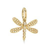 Beautiful Dragonfly Diamond 925 Sterling Silver Charm Pendant,Designer Dragonfly Silver Diamond Charm pendant,Handmade Pendant Jewelry,Gift
