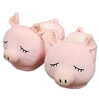 Cute cartoon animal slippers universal size super soft winter plush slippers warm home indoor slippers