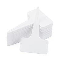 KINGLAKE 100 Pcs Thick Plastic Plant T-Type Tags Nursery Garden Labels Re-Usable Plant Tags