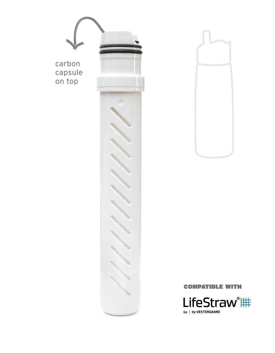 LifeStraw Go Water Bottle 2-Stage Replacement Filter, White