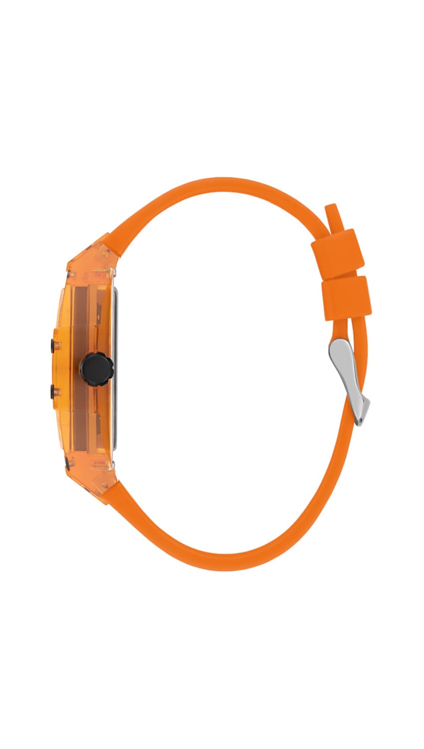 GUESS Men's 43mm Watch - Orange Strap Navy Dial Orange Case