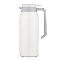 Coffee Pots 51 Oz Stainless Steel Thermal Coffee Carafe Insulated Vacuum Coffee Carafes for Keeping Hot 1.5 L Water Pot Tea Jug (Color : White)