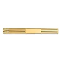 14 kt Yellow Gold Tie Clip Men's Grooved Engravable Tie Bar 50 x 5 mm
