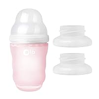 Olababy 100% Silicone Gentle Baby Bottle (8oz, Rose) + Breast Pump Adapter (for Spectra 2PK) Bundle