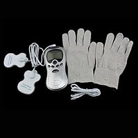 Electric Shock Silver Fiber Gloves Electro Shock Pads Patch Breast Nipple Massager Conductive Gloves Body Muscle Massager