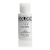 Golden Fluid Acrylic Paint 1 Ounce-Zinc White