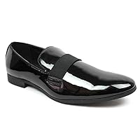 New Men's Black Patent Leather Tuxedo Slip on Dress Shoes by Azar
