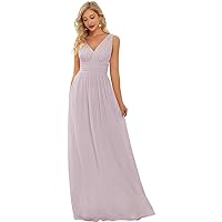 a-line Bridesmaid Dresses Floor Length Ruched Dresses for Women 2024 Wedding Guest