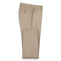 Paul Fredrick Men's Wool Gabardine Flat Front Pants, Size 36 Tan