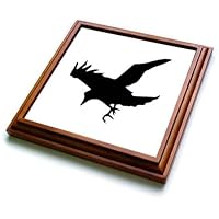 3dRose Minimalist Raven or Crow in Flight Silhouette - Trivets (trv-382570-1)
