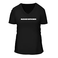 Blessed With Boys - A Nice Women's Short Sleeve V-Neck T-Shirt Shirt