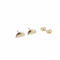 Half Circle Stud Earrings, Moon Phase Studs, Zodiac Earrings, Dainty Moon Jewelry, Sterling Silver | Gold Filled Studs, Modern Studs