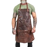 Leather Apron with Pocket's || Leather Butchers Apron Bib Barista Baker Bartender BBQ Chef Barber Uniform