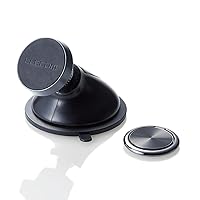 Elecom P-CARS08BK Car Accessory, Smartphone Magnetic Holder, Gel Suction Cup, BK