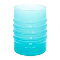 Bumkins Baby and Toddler Cups, Sip Cup, Spill Proof Training Drinking for Babies Ages 4 Months, Tip Proof, Platinum Silicone Starter Cup, First Year Learning Supplies, Easy to Hold, Holds 2oz, Blue