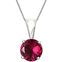 Awesome 7mm Ruby Solitaire Pendant Necklace 18
