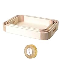 3 Wooden Trays to Customize + Golden Glitter Tape 5 m