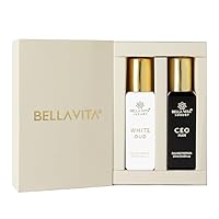 Bella Vita Luxury CEO Man & White Oud Unisex Perfume Combo with Tonka, Agarwood & Orange | Woody Long Lasting EDP Fragrance Scent, Pack of 2, 20 ml Each