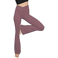TOPYOGAS Women's Casual Bootleg Yoga Pants V Crossover High Waisted Flare Workout Pants Leggings