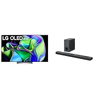 LG C3 Series 77-Inch Class OLED evo Smart TV OLED77C3PUA, 2023 - AI-Powered 4K, Alexa Built-in Sound Bar and Wireless Subwoofer S90QY, Black