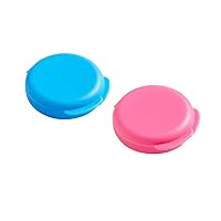 EZY DOSE Daily Round, Portable On-The-Go Pocket Pharmacy, Pill Box, Organizer and Vitamin Containers, Snap Shut Lids, Perfect for Traveling, Blue & Pink, 2 Pack, BPA Free