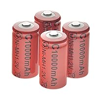 Rechargeable Batteries C Size 1.2V 10000Mah Ni-Mh Red Rechargeable Battery Cell for Gas Cooker Burner Led Torch and Toys. 1.2V 4Pcs