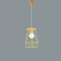 Nordic Pendant Lighting Fixture Metal Wire Cage Lampshade Ceiling Hanging Light, Minimalist Suspension Lamp Fittings for Kitchen Dining Room Hallway, E27 Droplight Flush Mount Light (Color : Ye