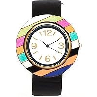 Watch bops Artisan Circular Multi Colored with Black Band