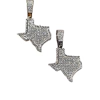 1.20 CT Round Cut VVS1 Diamond Texas State Shape Pendant Unisex Charm Real 925 Sterling Silver for Fastival Day