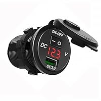 Dual Ports Fast Charging Car USB Charger Socket Adapter Power Adaptor Outlet with LED Voltage Display for Vehicles Truck