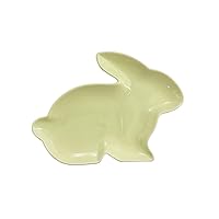BinaryABC Bunny Rabbit Ceramic Plates,Easter Serving Dish Plate Appetizer Tray Dinner Plates Serving Tary Candy Plates (Green)