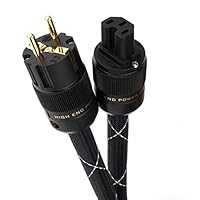 WAudio 10 AWG Hi-End HiFi Audio Universal AC Power Cable Power Cord US Plug  - 6.6FT (2M)