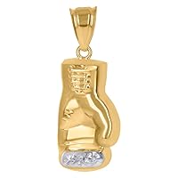 14k Two tone Gold Mens Boxing Gloves Sports Charm Pendant Necklace Measures 36.4x13.9mm Wide Jewelry for Men
