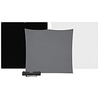 Westcott X-Drop Pro 3-Pack Backdrop Kit (8'x8') Includes Black, Gray, and White Photography Backgrounds and Heavy Duty Stand