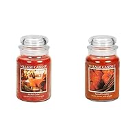 Village Candle Spiced Pumpkin and Mulled Cider Large Glass Apothecary Jar Candles