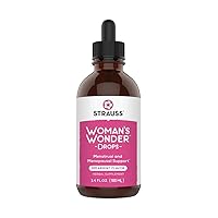 Strauss Heartdrops Woman's Wonder Drops; Menstrual & Menopausal Support Supplement in Spearmint Flavour, Natural Formula, Gluten-Free, Soy-Free, Non-GMO, 3.4oz Bottle