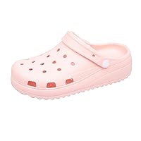 Womens Classic Platform Clog, Super Soft Solid Color Lightweight Hollow Out Slippers Sandals for Indoor Outdoor Beach