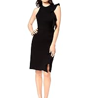 Womens Ponte-Knit Sheath Dress, Black, XX-Small