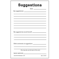 FixtureDisplays® 1 Pack of 25 Suggestion Cards Suggestion Box Cards 4x6