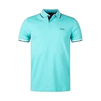 BOSS Men's Parlay 424 Black Pique Cotton Short Sleeve Polo T-Shirt