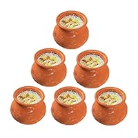 Clay Mud Pots for Kheer Curd (160 ml, Set of 4) - Real Mitti Katori Set Chutney Bowls
