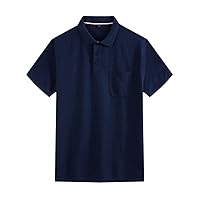 Mens Polo Shirt for Men, Men Loose Short Sleeve Pocket Polo Shirts Plus Size